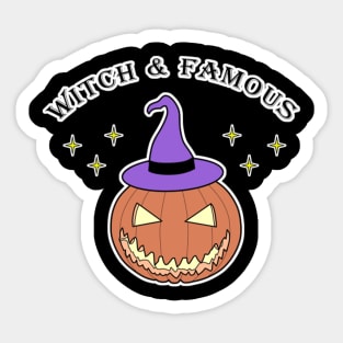 Trick or Treat Pumpkin Witch Hat Stars Sticker